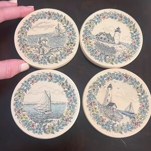 ⭐️🌴4 Barlow Coasters with cork back